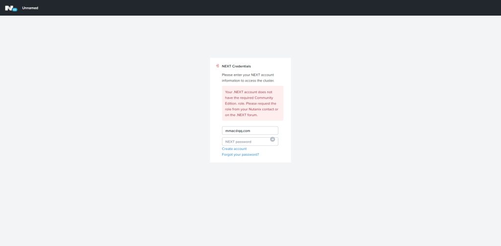 Nutanix Community Edition 无法登录社区账号